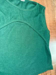 Green Cutout Tank Top
