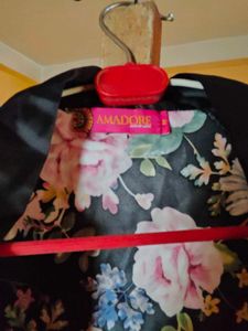 Black Floral Print Robe