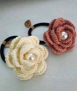 Charming Crocheted Flower Hair Ties (Set of 3)