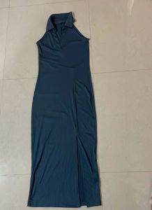 Chic Blue Bodycon Midi Dress