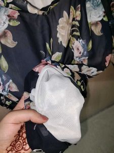 Floral Print Sheer Blouson