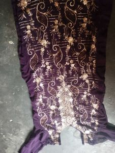 Purple Embellished salwar suit