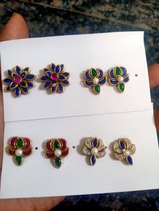 Stud Earrings 4 Pairs