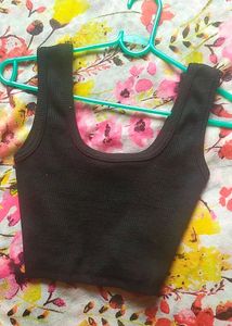 Black Cropped Tank Top