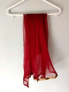 Red Embroidered Girls&#39; Anarkali Suit