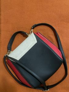 Elegance Red And White Satchel