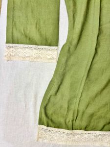 Green Pinteresty Short Kurti with Lace Trim