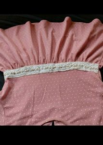 Cute Pink Top Korean Pearl