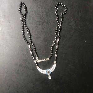 Pure Silver Beautiful Blue CZ Mangalsutra