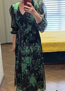 Fit And Flair Midi Print Dress From Mango