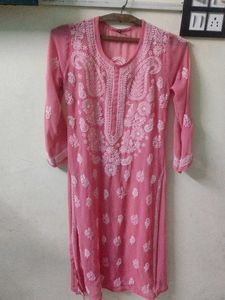 Pink Embroidered Kurta