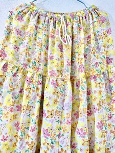 Trendy Yellow Flowering Skirt