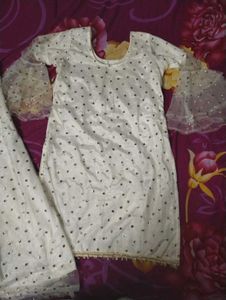 White Kurti Sharara Set