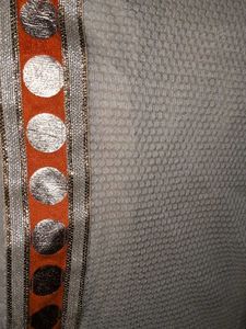 Cream Saree with Orange Delicate Border