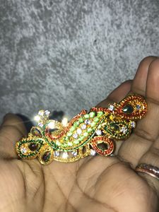 peacock hair clip