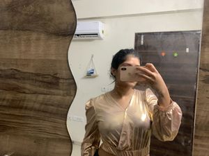 Metallic Gold Puff Sleeve Top