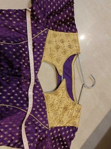 Embroidered Purple stiched padded blouse