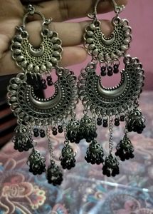Oxidised Earrings (Black)