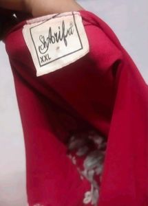 Red Embroidered Floral Dress