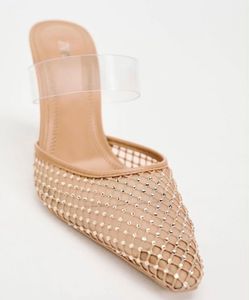 Zara vinyl mesh heeled mule