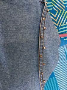 Denim Cropped Jacket For Kids