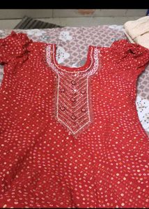 Red Embroidered Kurta Sets