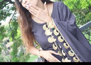 Beautiful Grey Attached Dupatta