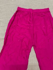 Pink Chikankari Palazzo Pant