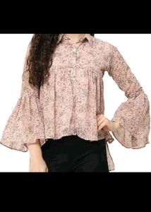Women's Floral Print Flared Top