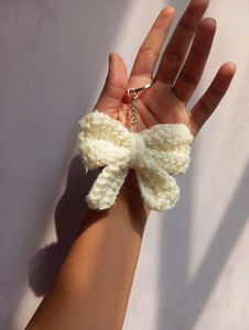 Handmade Crochet Bow Keychain