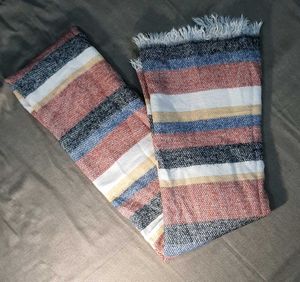 Striped Scarf with Fringes