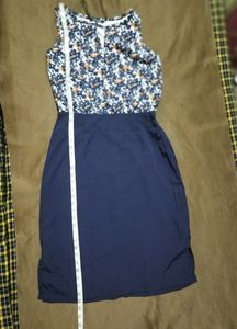 Navy Blue Printed Dress