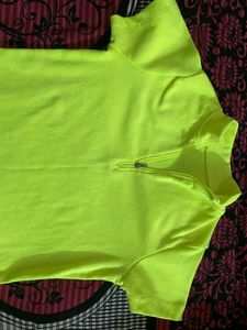 Neon Yellow Quarter Zip Shirt