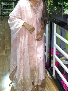 Pink Embroidered Kurta Set