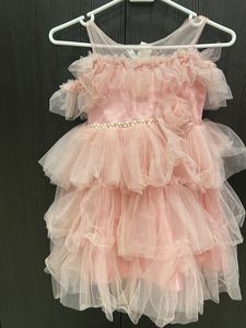 Pink Ruffled Party Dress