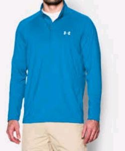 Under Armour Heat Gear Loose  Zip Blue T Shirt