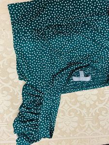 Polka Dot Printed Green Top