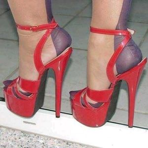 Red Platform Heels