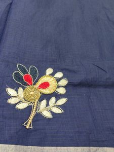 Elegant Blue Saree With Pure Gota work