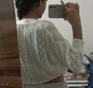 Cropped Knit Cardigan