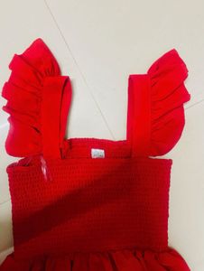 Red Ruffled Tiered Dress