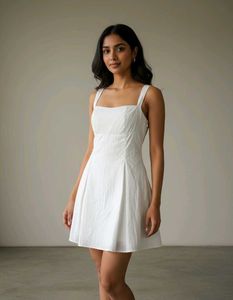 White flare dress