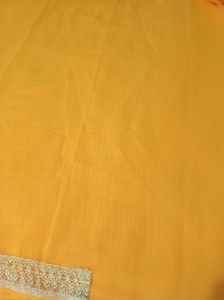 Yellow Chiffon saree😍