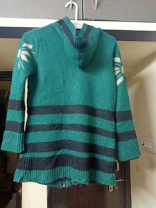 WOMENS NEW Green  Hooded Knit Jacket
