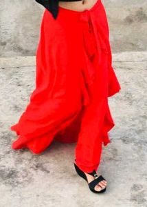 Red Ruffle Palazo