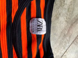 Zara Orange Stripe T Shirt