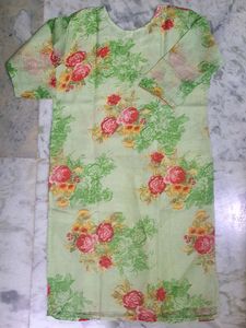 Beautiful Kota Doria Kurti With Cotton Laining