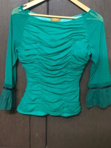 Ruched Mesh Top
