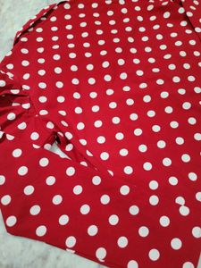 Red Polka Dot Tie Up Top