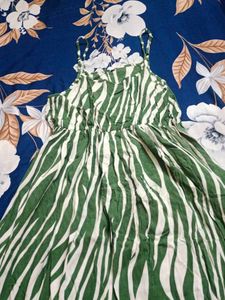 Green Zebra Print Dress